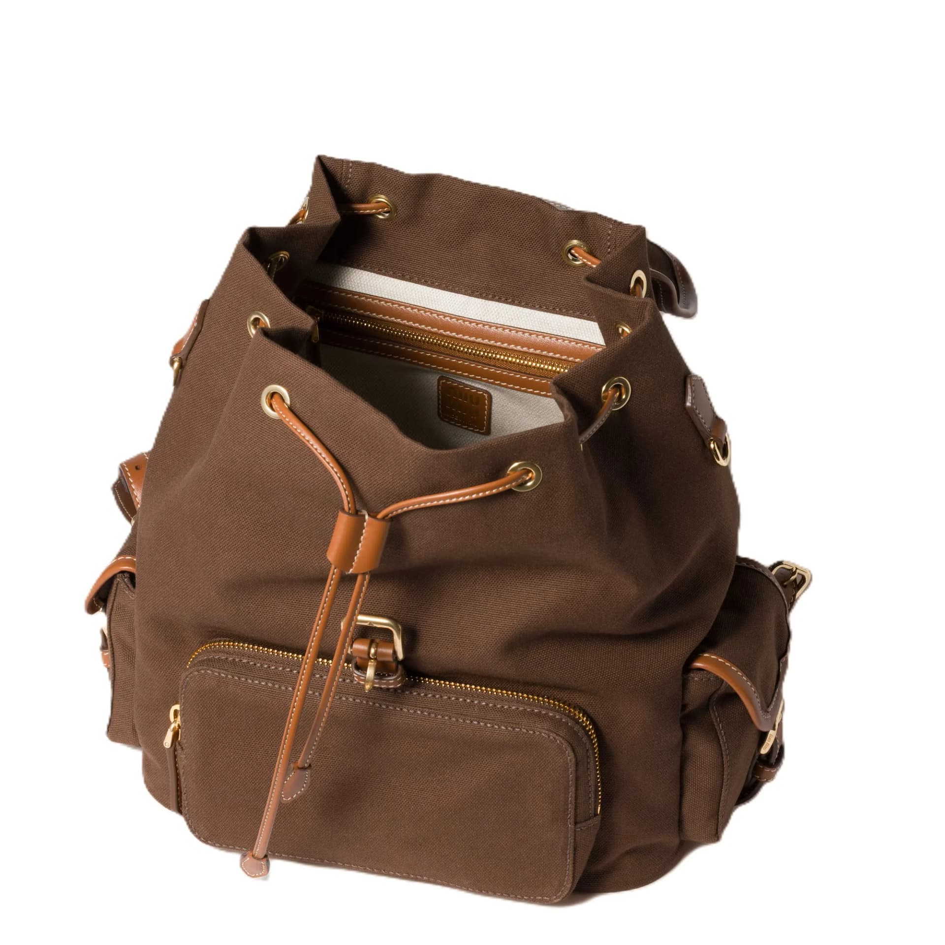 Miumiu Miu Miu Canvas and Leather Backpack