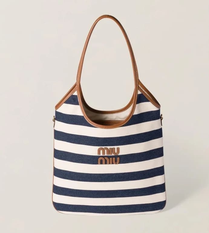 Miumiu Miu Miu IVY Canvas and Leather Bag Reversible